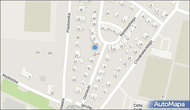 Kraków, Domeyki Ignacego, 12, mapa Krakowa