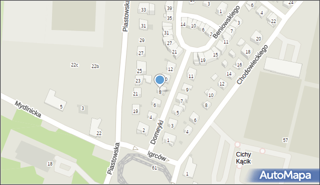 Kraków, Domeyki Ignacego, 8, mapa Krakowa