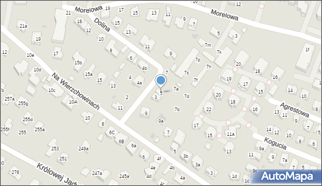 Kraków, Dolina, 5, mapa Krakowa