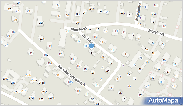 Kraków, Dolina, 8, mapa Krakowa