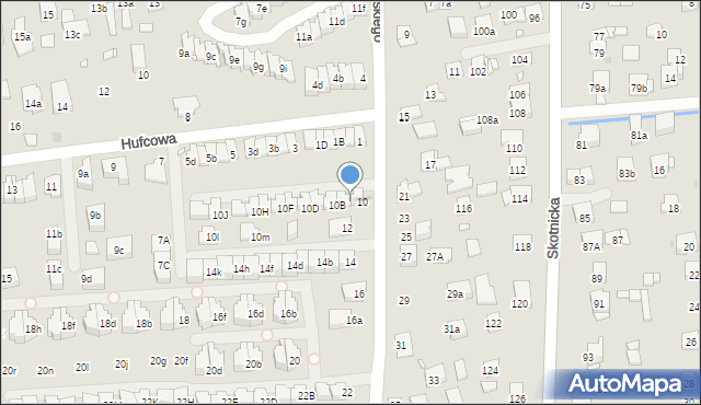 Kraków, Dobrowolskiego Antoniego, 10A, mapa Krakowa
