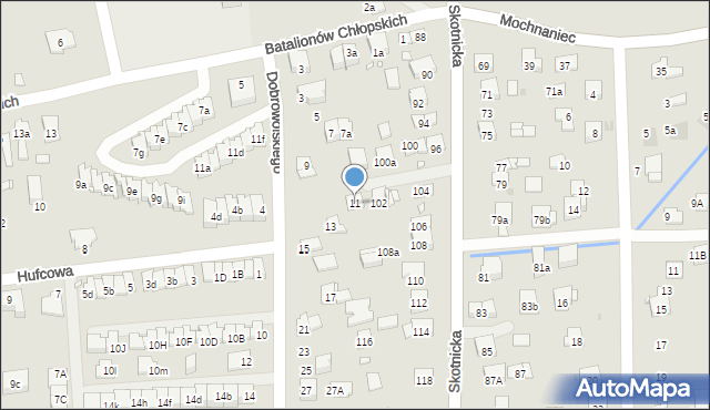 Kraków, Dobrowolskiego Antoniego, 11, mapa Krakowa