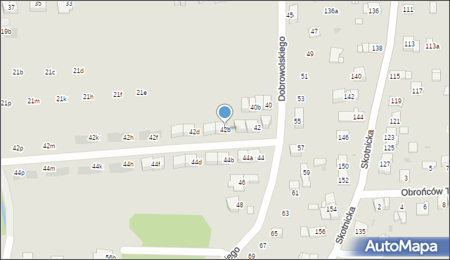 Kraków, Dobrowolskiego Antoniego, 42b, mapa Krakowa