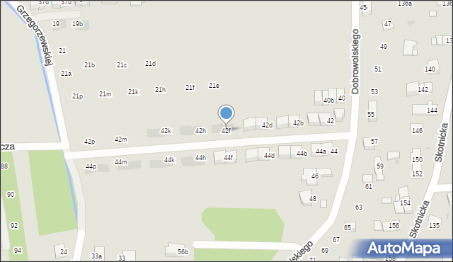 Kraków, Dobrowolskiego Antoniego, 42f, mapa Krakowa