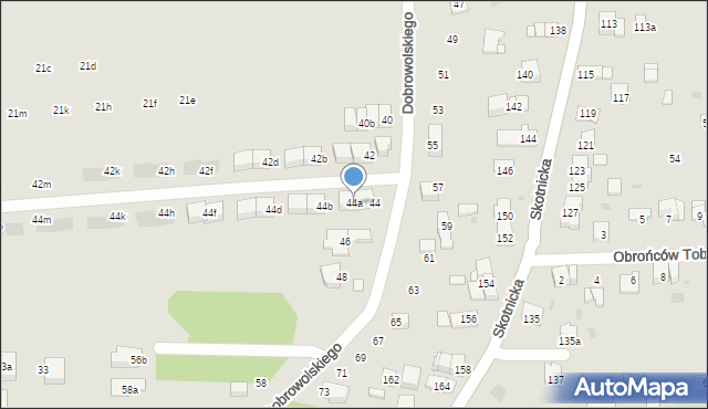 Kraków, Dobrowolskiego Antoniego, 44a, mapa Krakowa