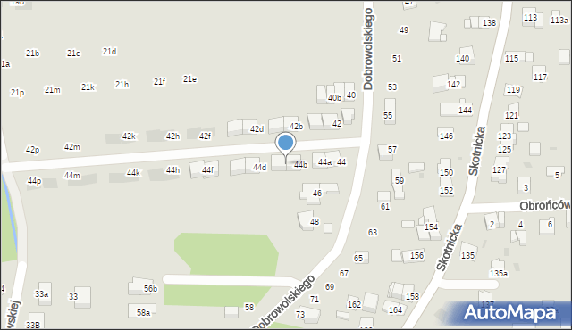 Kraków, Dobrowolskiego Antoniego, 44c, mapa Krakowa