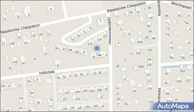 Kraków, Dobrowolskiego Antoniego, 4c, mapa Krakowa