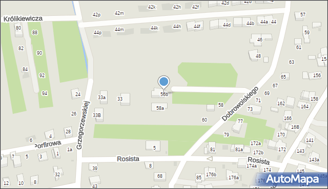 Kraków, Dobrowolskiego Antoniego, 56b, mapa Krakowa