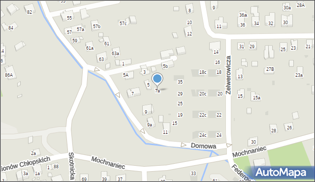 Kraków, Domowa, 7a, mapa Krakowa