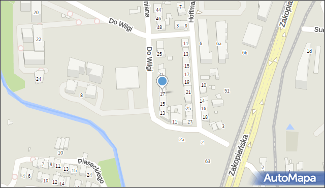 Kraków, Do Wilgi, 17, mapa Krakowa