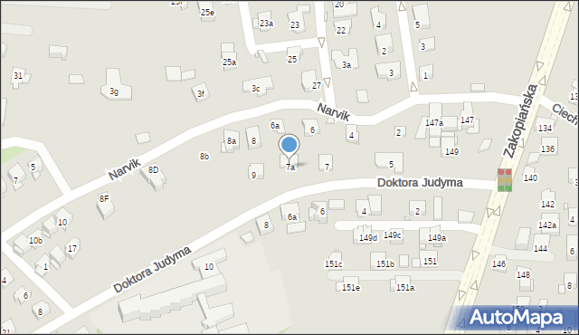 Kraków, Doktora Judyma, 7a, mapa Krakowa