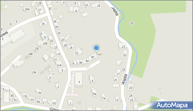 Kraków, Dożynkowa, 8g, mapa Krakowa