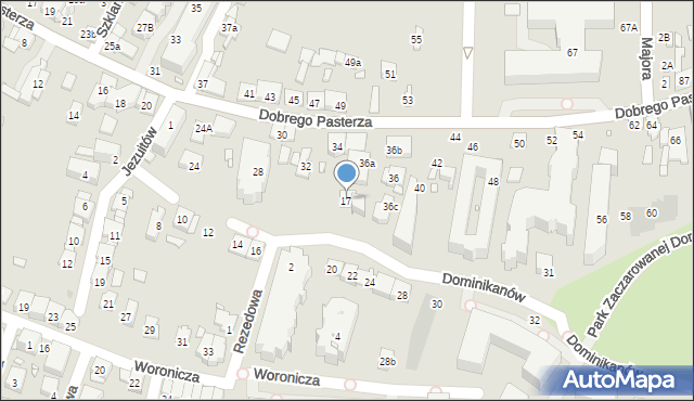 Kraków, Dominikanów, 17, mapa Krakowa