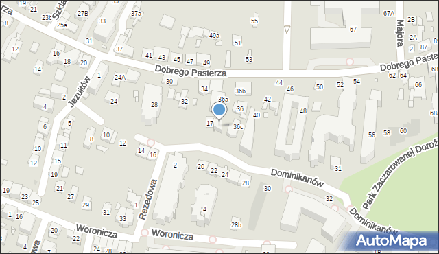 Kraków, Dominikanów, 19, mapa Krakowa