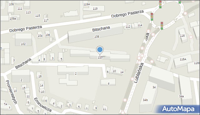 Kraków, Dobrego Pasterza, 110, mapa Krakowa