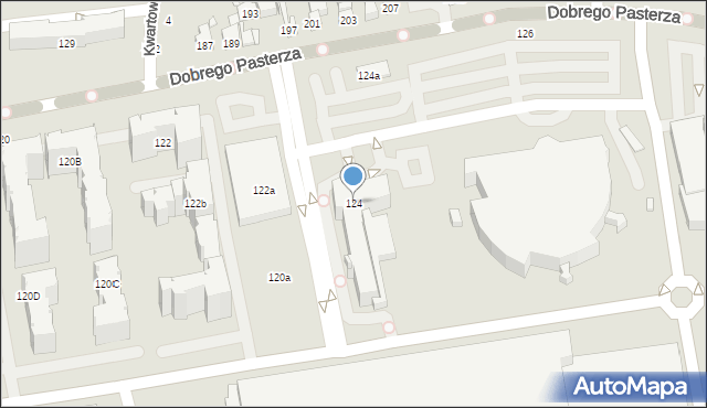 Kraków, Dobrego Pasterza, 124, mapa Krakowa