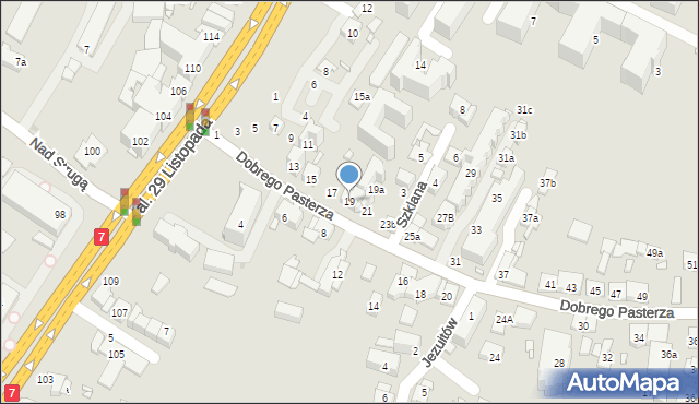 Kraków, Dobrego Pasterza, 19, mapa Krakowa