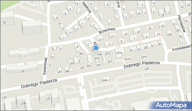 Kraków, Dobrego Pasterza, 203d, mapa Krakowa