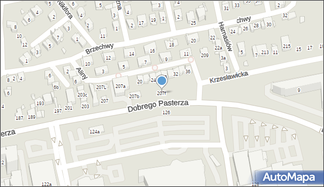 Kraków, Dobrego Pasterza, 207f, mapa Krakowa