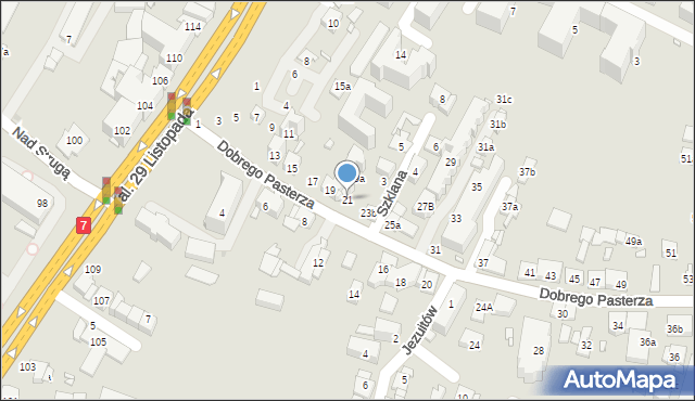 Kraków, Dobrego Pasterza, 21, mapa Krakowa