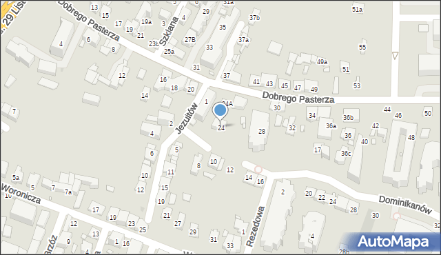 Kraków, Dobrego Pasterza, 24, mapa Krakowa