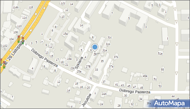 Kraków, Dobrego Pasterza, 29, mapa Krakowa