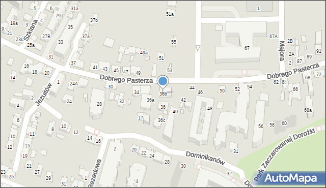 Kraków, Dobrego Pasterza, 36b, mapa Krakowa