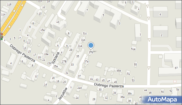 Kraków, Dobrego Pasterza, 37b, mapa Krakowa