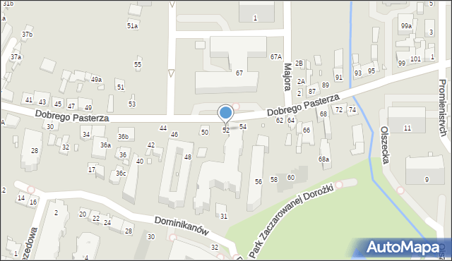 Kraków, Dobrego Pasterza, 52, mapa Krakowa