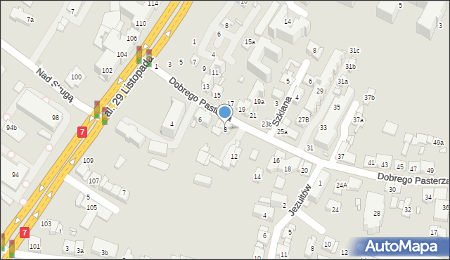 Kraków, Dobrego Pasterza, 8, mapa Krakowa