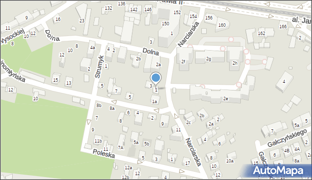 Kraków, Dolnomłyńska, 1, mapa Krakowa