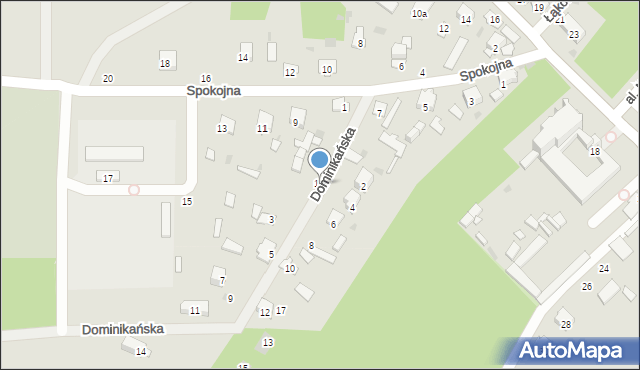 Krasnobród, Dominikańska, 1A, mapa Krasnobród