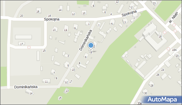 Krasnobród, Dominikańska, 4, mapa Krasnobród