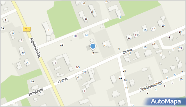 Kraszew, Dolna, 5, mapa Kraszew