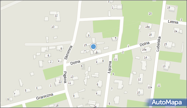 Łask, Dolna, 3a, mapa Łask
