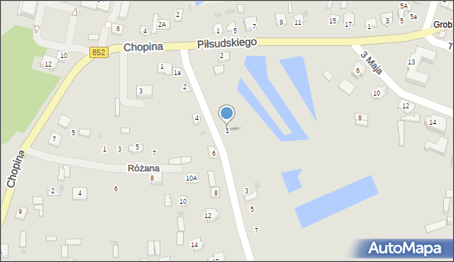 Łaszczów, Domaniż, 1, mapa Łaszczów