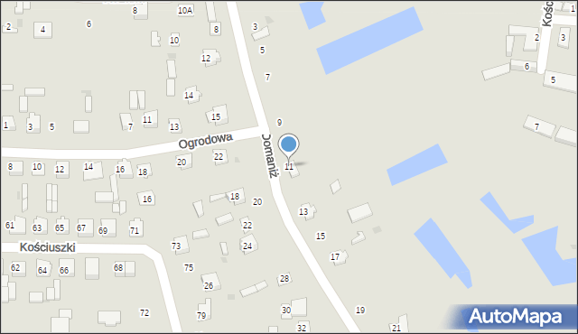 Łaszczów, Domaniż, 11, mapa Łaszczów