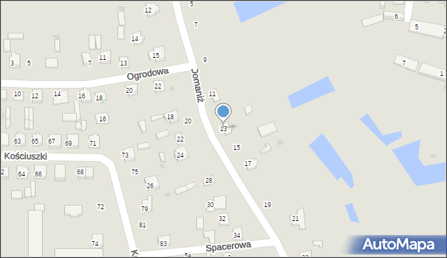 Łaszczów, Domaniż, 13, mapa Łaszczów
