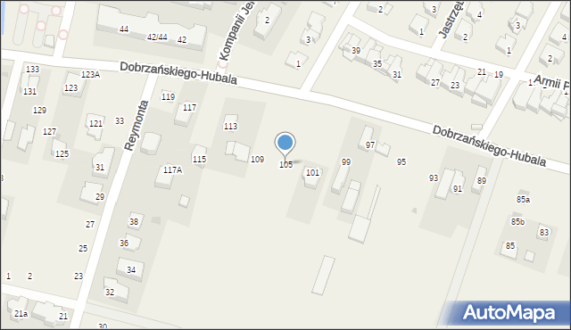 Latchorzew, Dobrzańskiego-Hubala Henryka, mjr., 105, mapa Latchorzew