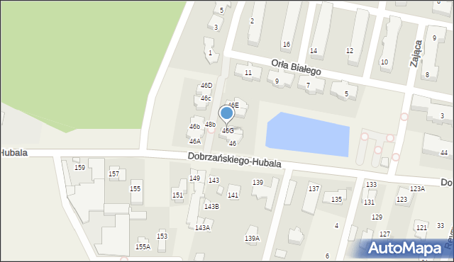 Latchorzew, Dobrzańskiego-Hubala Henryka, mjr., 46G, mapa Latchorzew