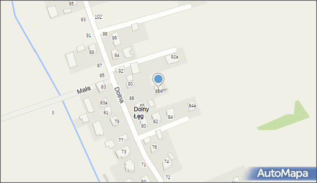 Łęg Tarnowski, Dolna, 88A, mapa Łęg Tarnowski