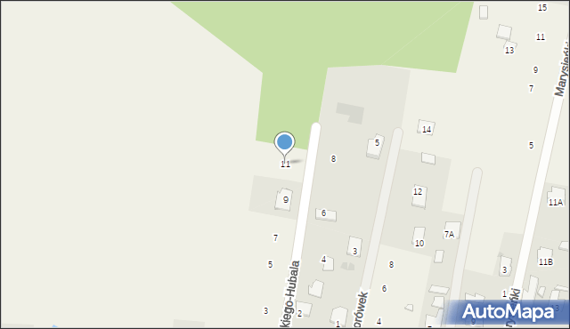 Leszno, Dobrzańskiego-Hubala Henryka, mjr., 11, mapa Leszno