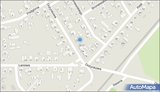 Leszno, Dożynkowa, 23, mapa Leszno