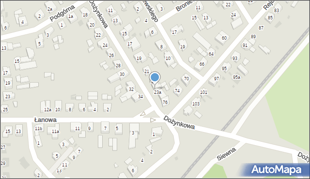 Leszno, Dożynkowa, 23b, mapa Leszno