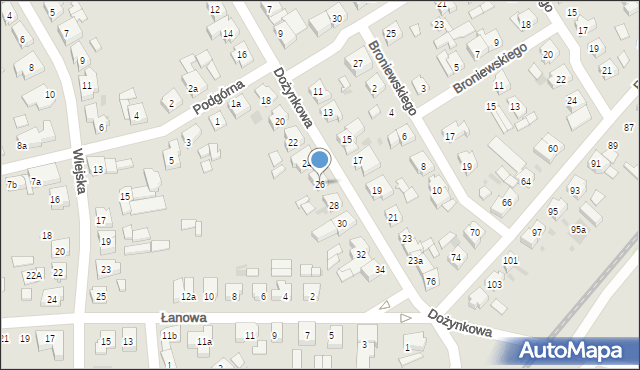 Leszno, Dożynkowa, 26, mapa Leszno