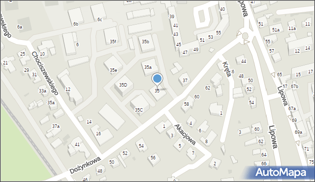 Leszno, Dożynkowa, 35, mapa Leszno