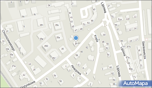 Leszno, Dożynkowa, 37, mapa Leszno