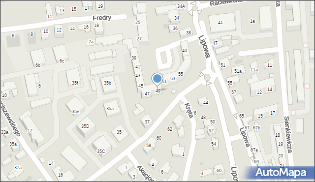 Leszno, Dożynkowa, 49, mapa Leszno