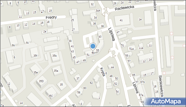 Leszno, Dożynkowa, 53, mapa Leszno