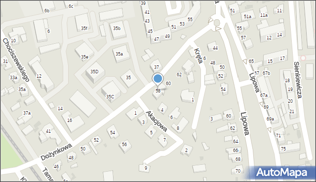 Leszno, Dożynkowa, 58, mapa Leszno